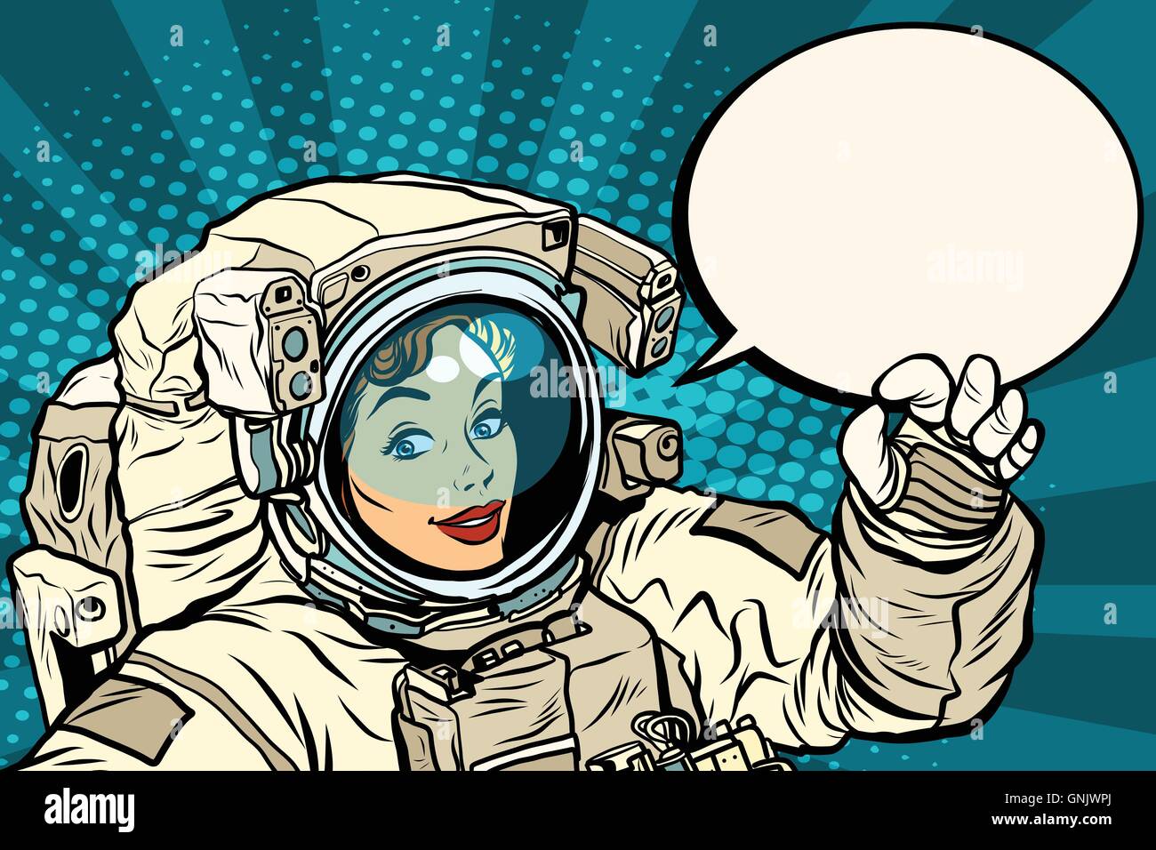 Cartoon female astronaut hi-res stock photography and images - Alamy