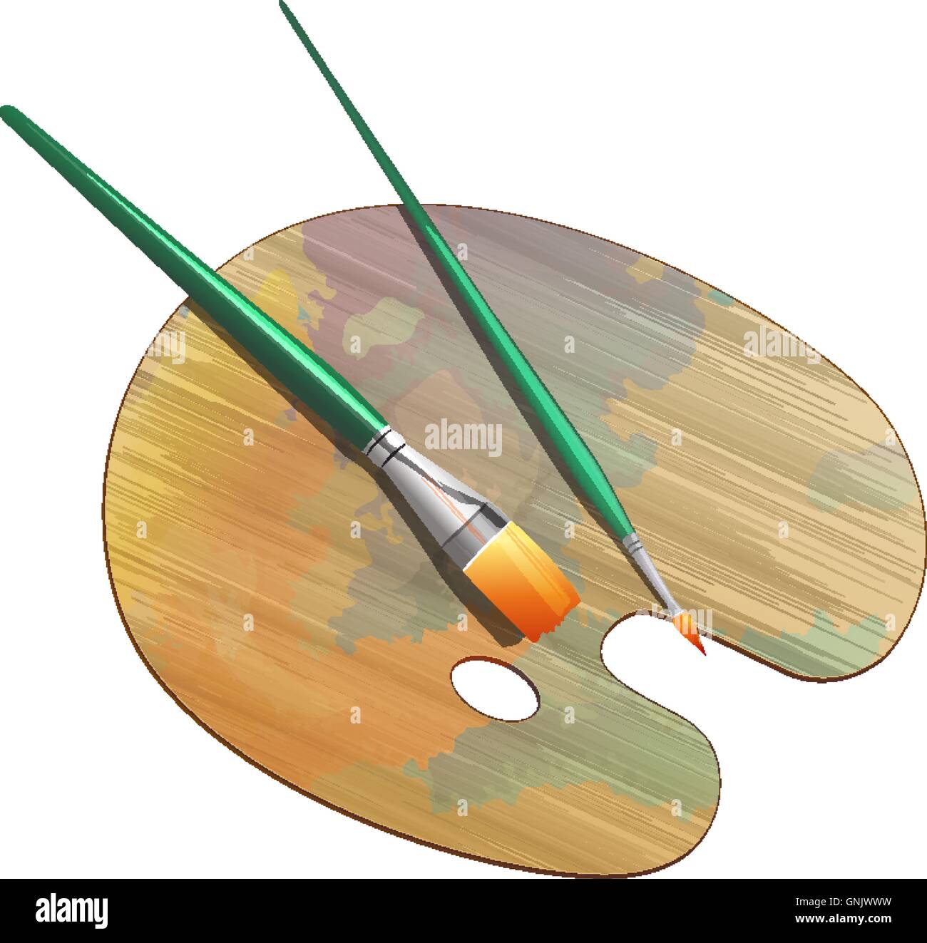Art Palette And Brushes. Vector Illustration Stock Vector Image & Art ...
