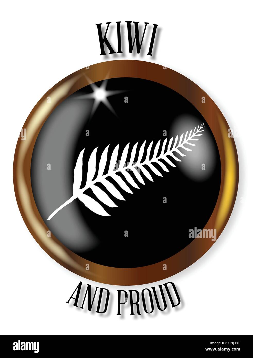 New Zealand Proud Flag Button Stock Vector
