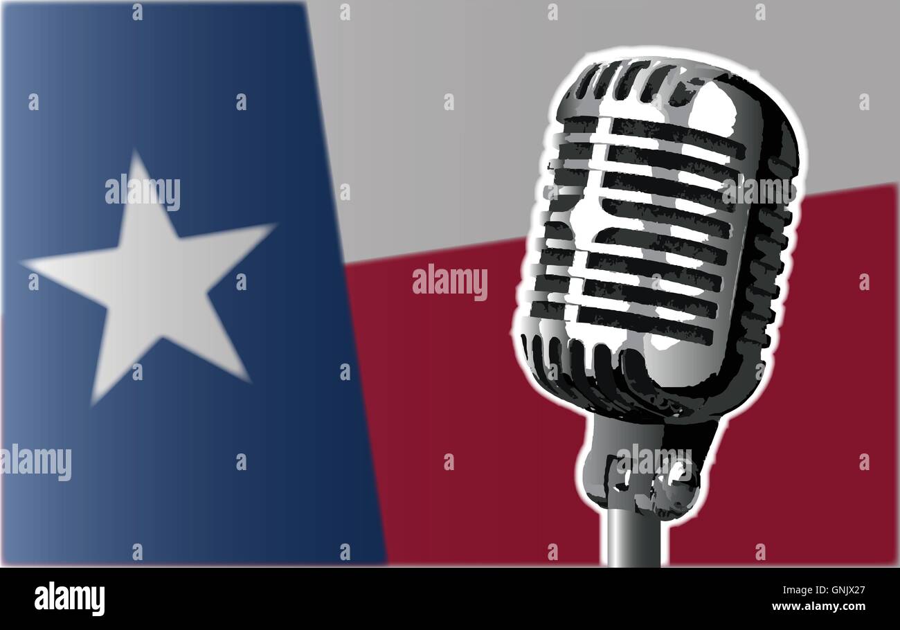 Texas Flag And Microphone Stock Vector