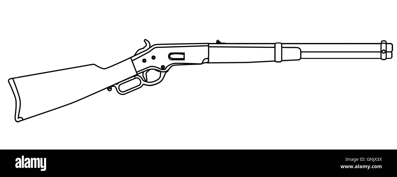 Traditional Wild West Rifle Stock Vector