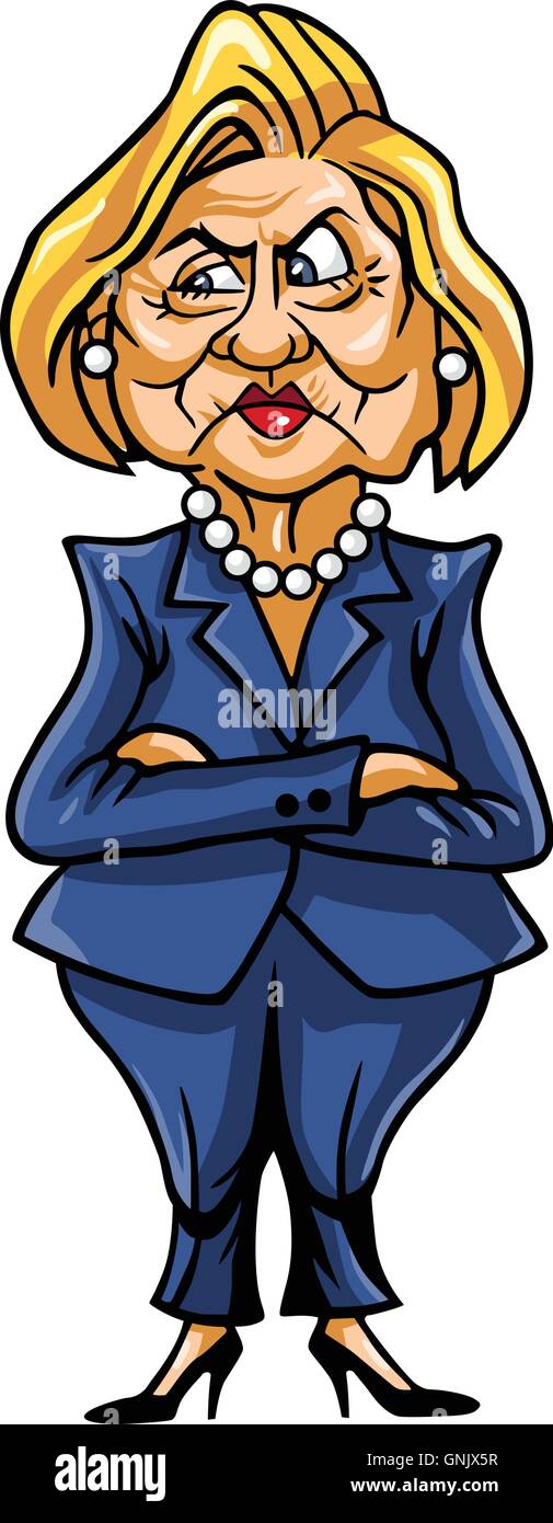 Caricature of Hillary Clinton, United States Democratic Presidential Candidate Stock Vector