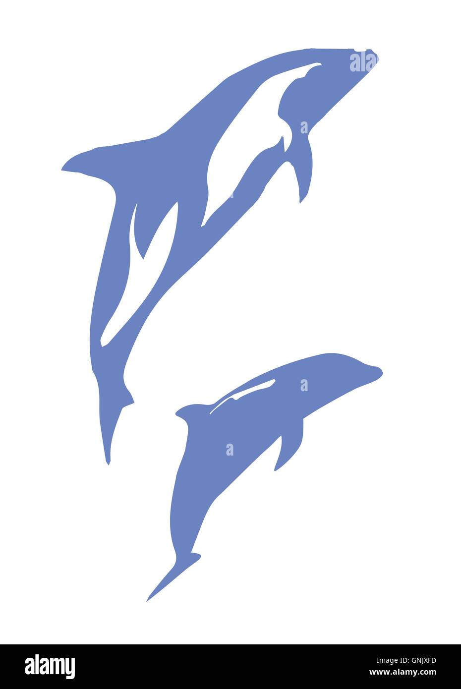 A Pair of Dolphins Stock Vector