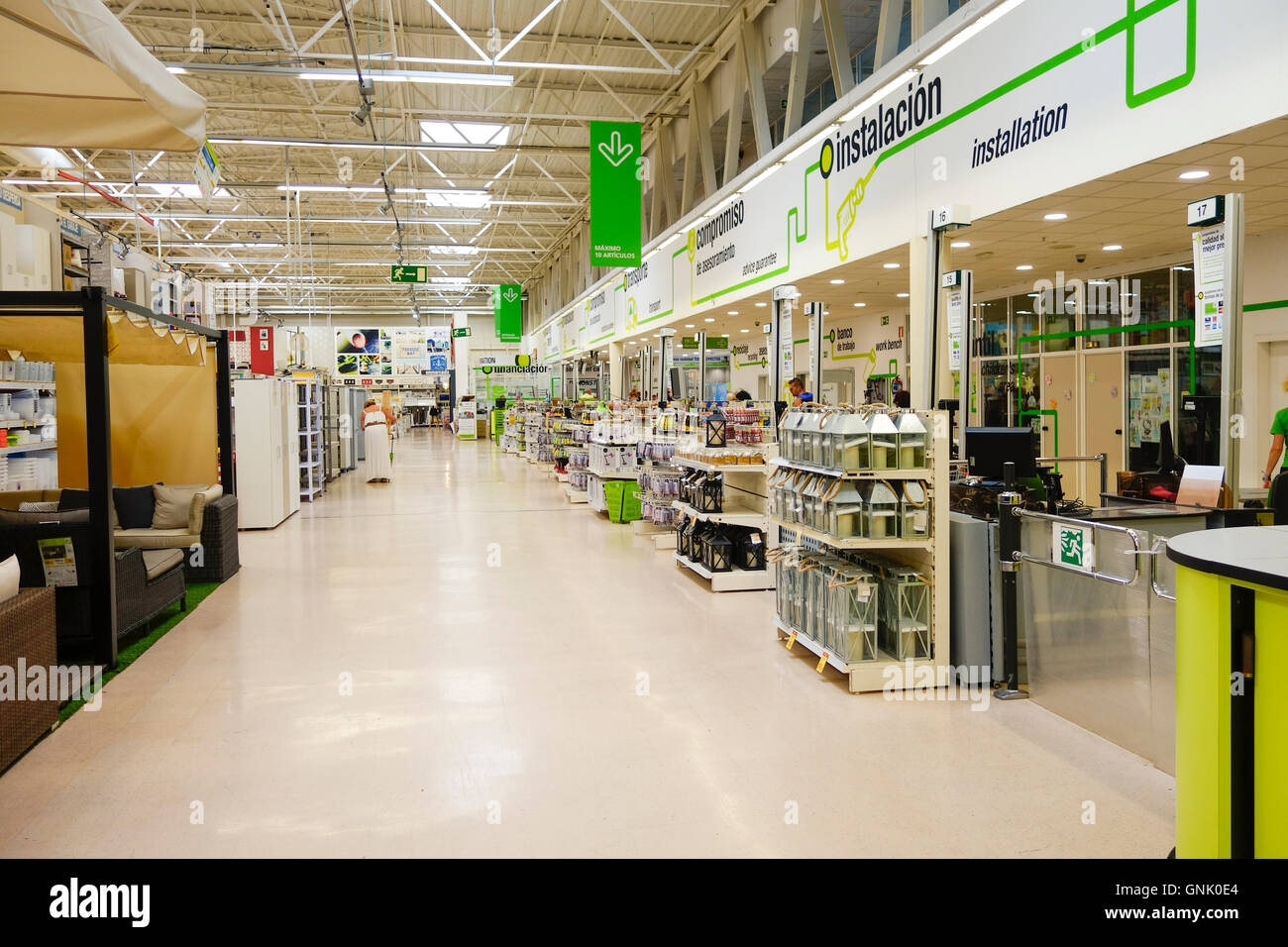 Interior Leroy Merlin retail chain store, DIY products, construction,  building, Malaga, Andalusia, Spain Stock Photo - Alamy