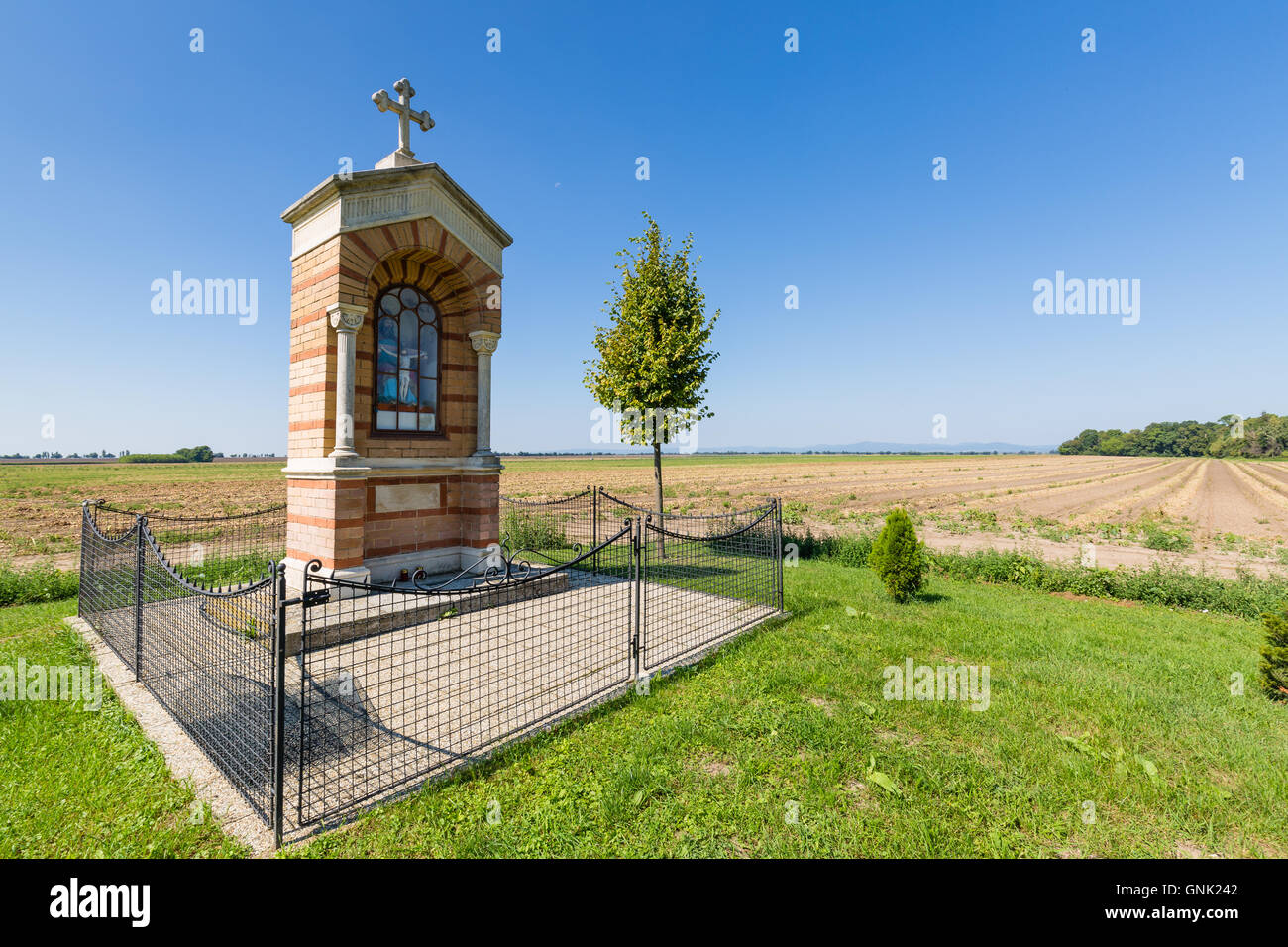 Roadside altar near the village Voderady, Slovakia Stock Photo