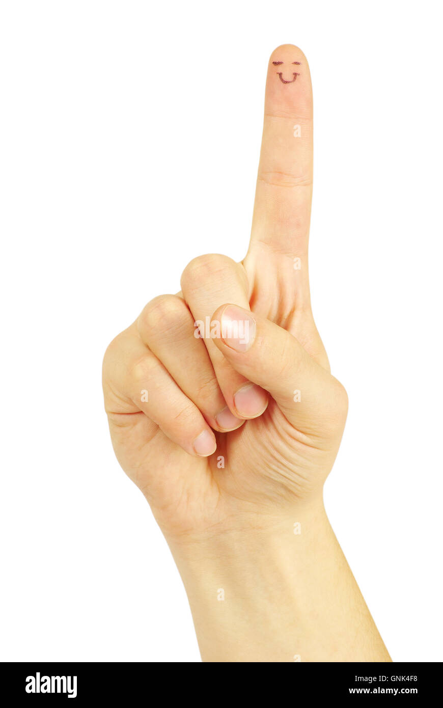 Painted finger smiley Stock Photo - Alamy