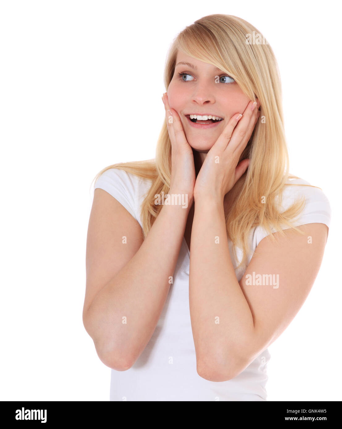 Surprised young woman Stock Photo