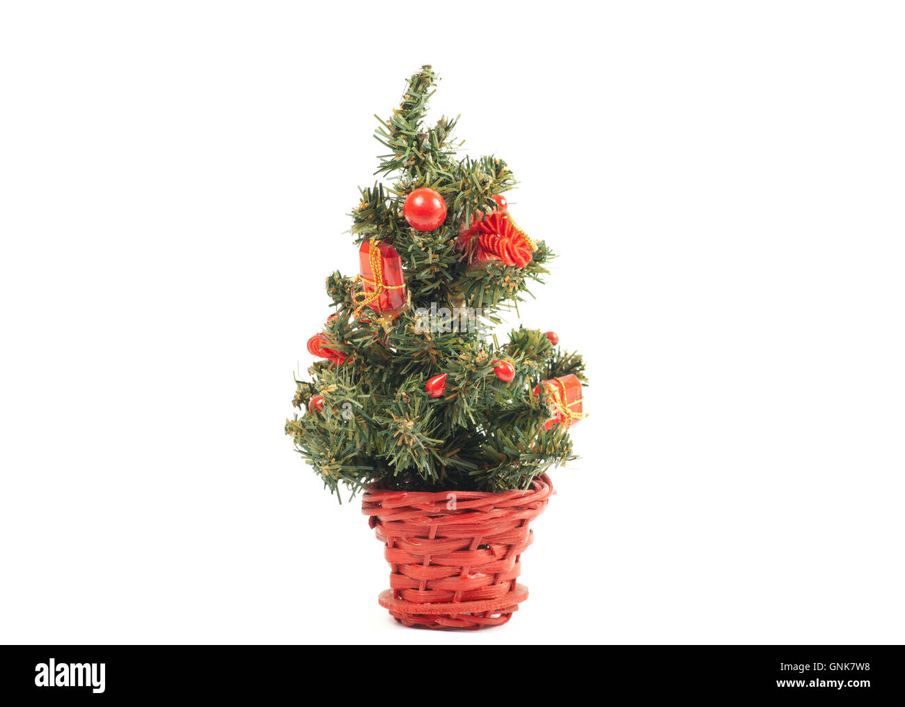 Christmas tree isolated on white Stock Photo - Alamy