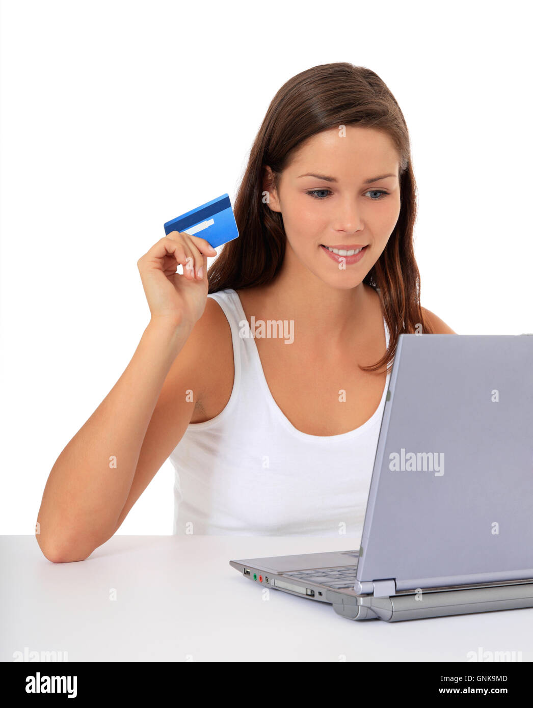 woman ordering things on the internet Stock Photo