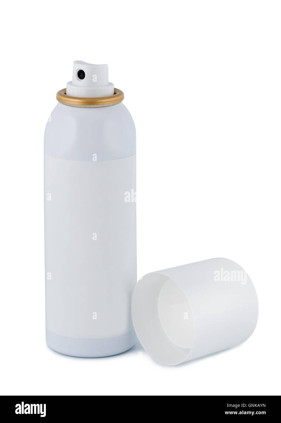 Spray with lid on white background Stock Photo Alamy