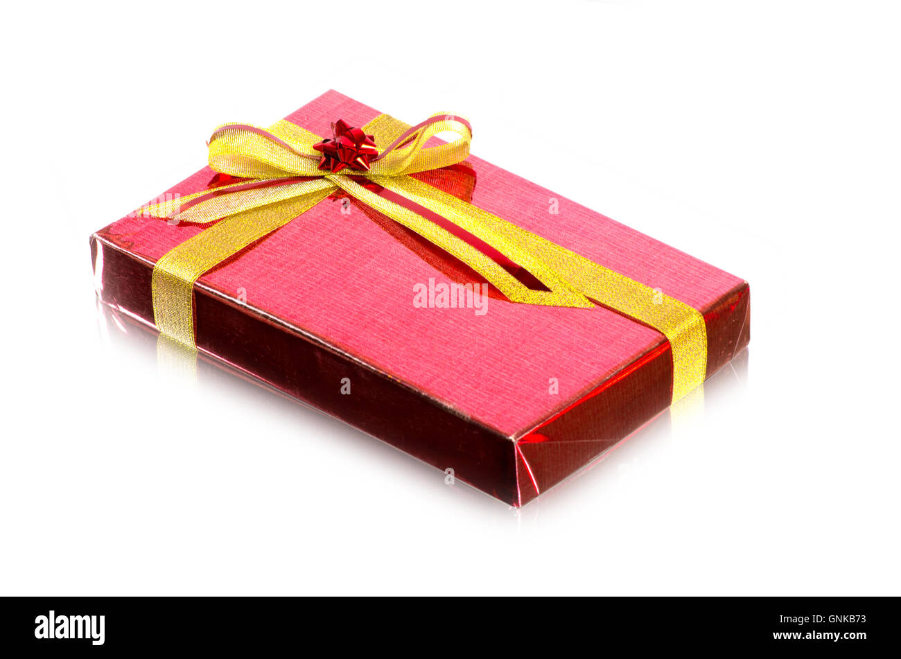 Red Gift Box on white background Stock Photo - Alamy