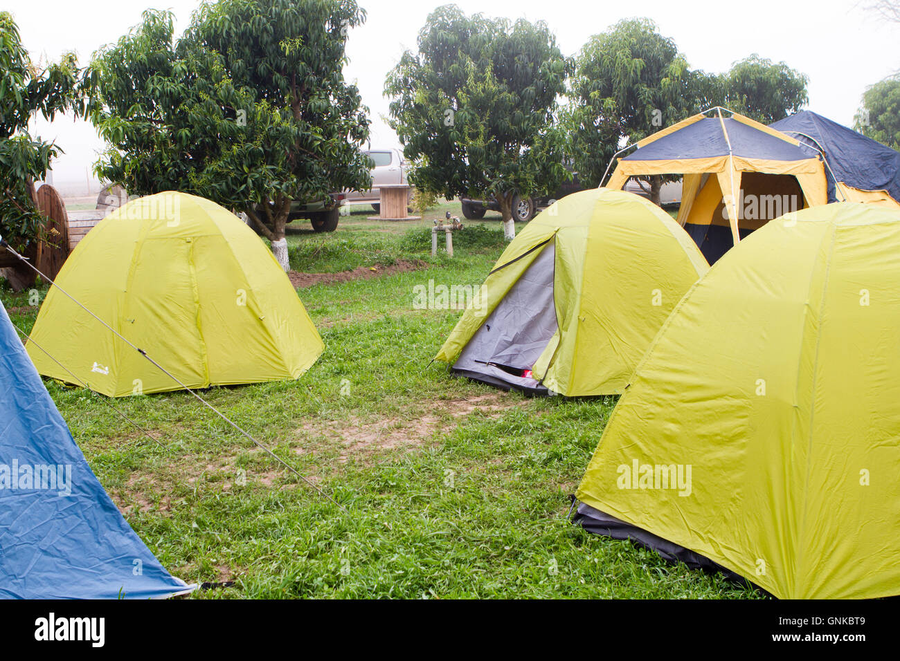 Camping, Cubal, Angola Stock Photo
