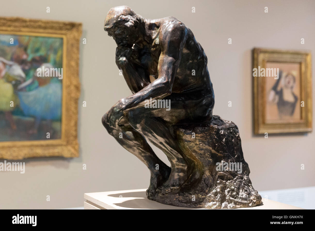 Auguste Rodin THE THINKER famous 1880 bronze sculpture in French