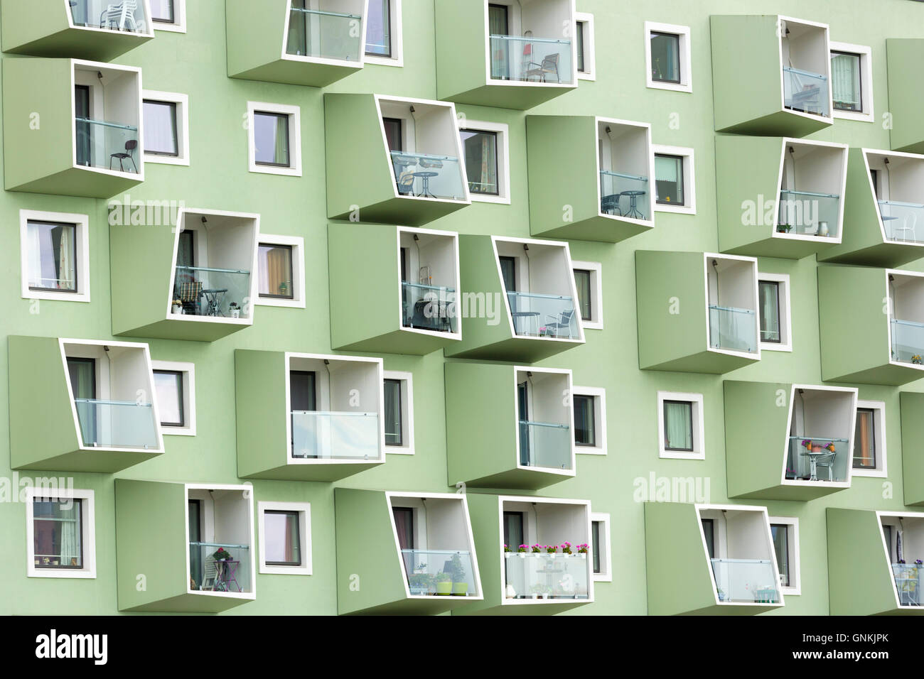 Bright colour new stylish apartments in Orestad new residential development area of Copenhagen, Denmark Stock Photo