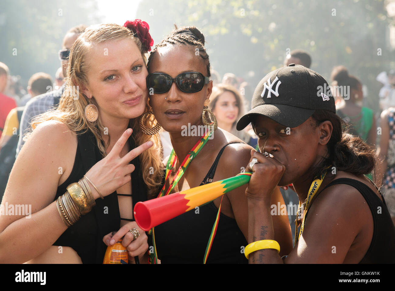 People at Notting Hill Carnival in London Stock Photo