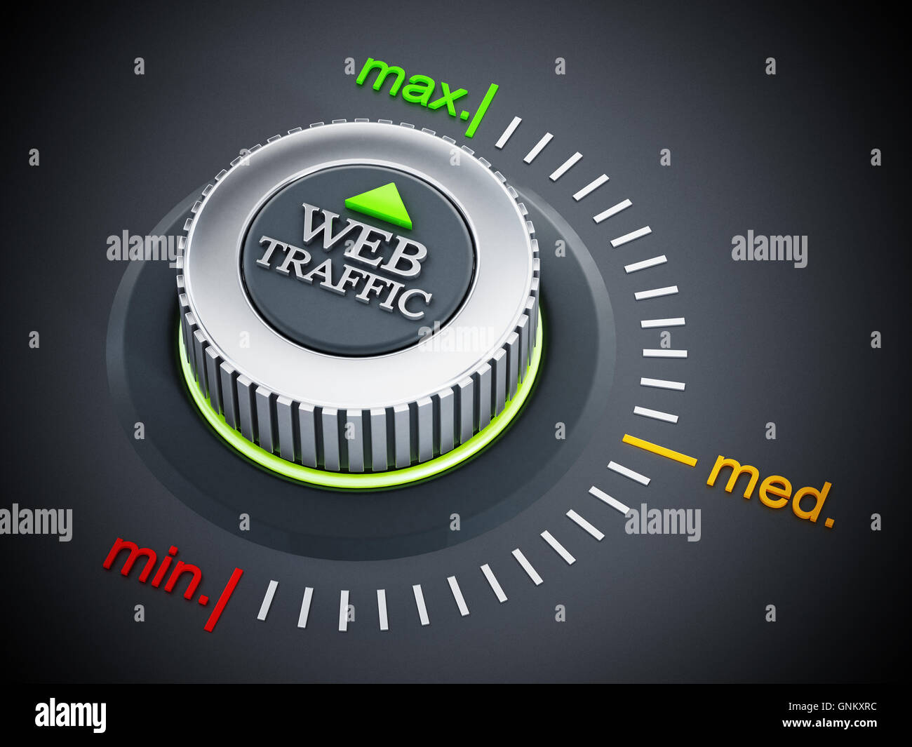 Maximum Button Image For Computer Web traffic button pointing maximum. 3D illustration Stock Photo - Alamy
