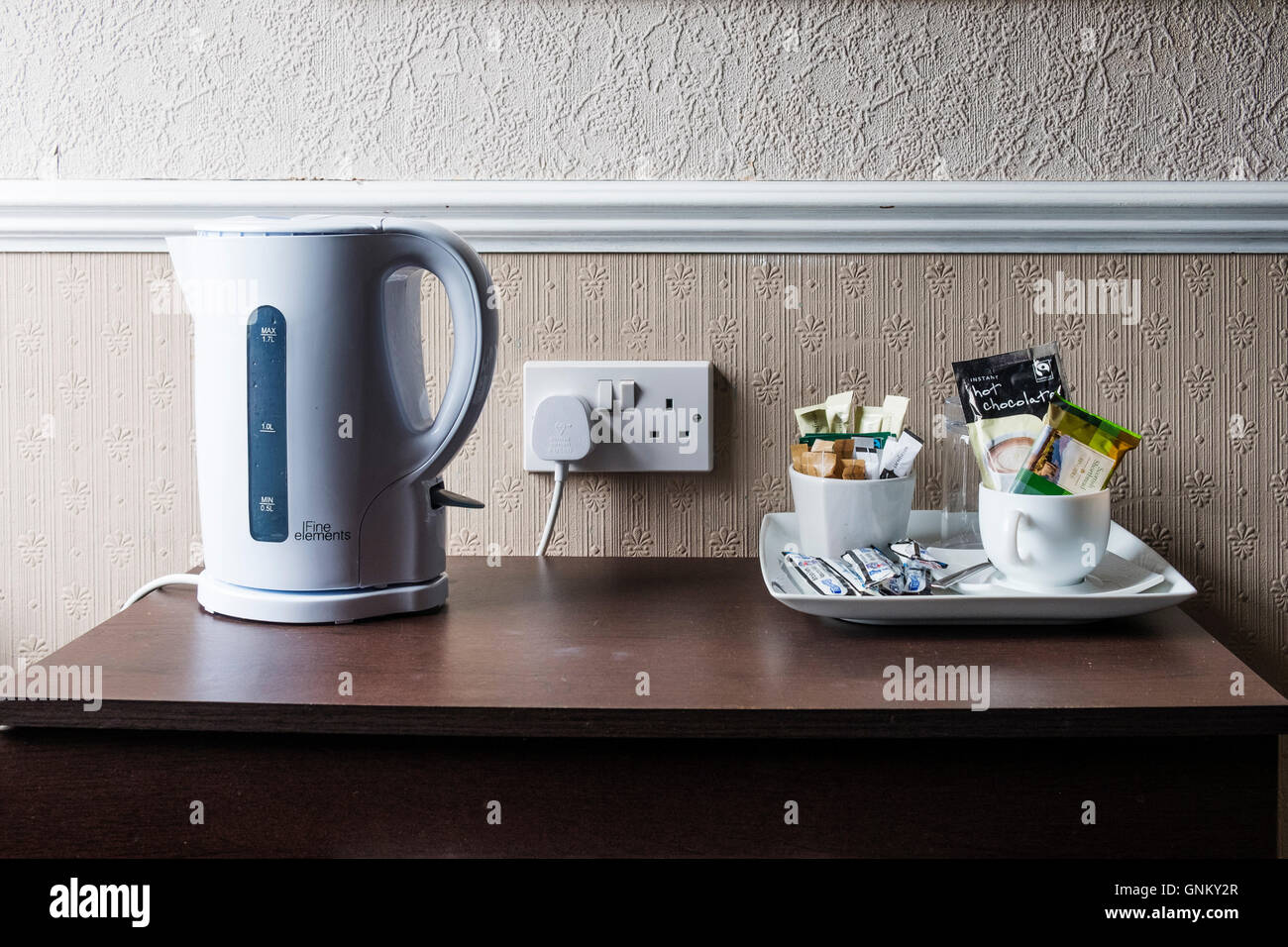 Detail of typical basic tea and coffee making facilities in old