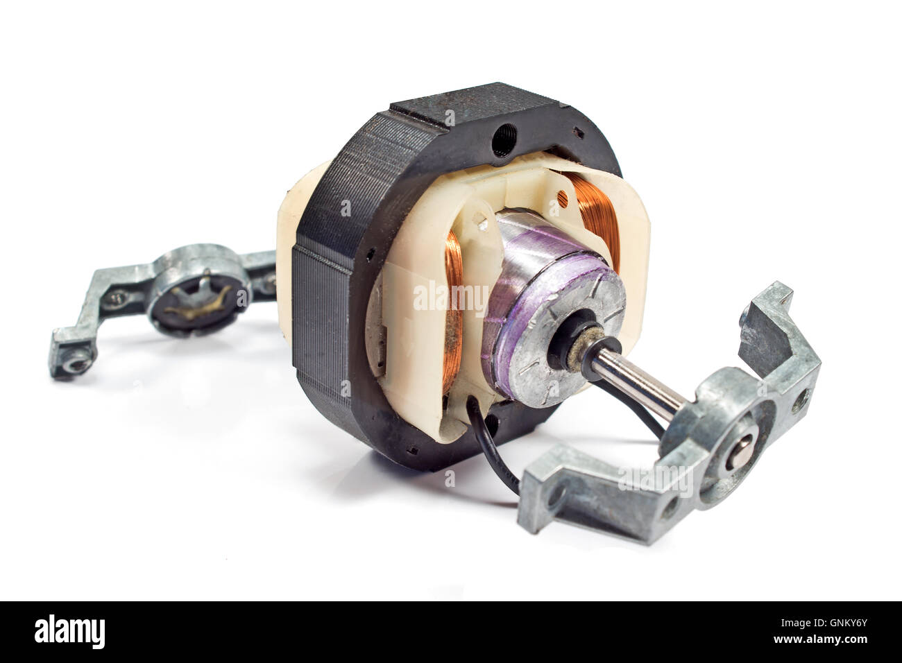 Electric copper coil motor isolated on white Stock Photo Alamy