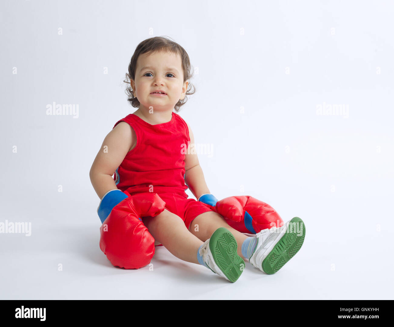 little boy with boxing gloves Stock Photo Alamy