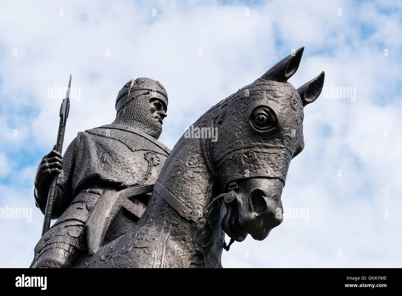 Statue of King Robert the Bruce at Bannockburn Heritage Centre in Stirling, Stirlingshire, Scotland, United Kingdom Stock Photo