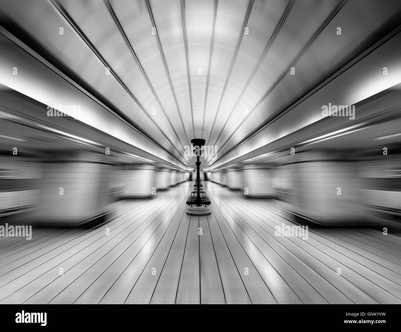 Selective motion & radial blur in the Gants Hill tube station in London, UK  Stock Photo - Alamy