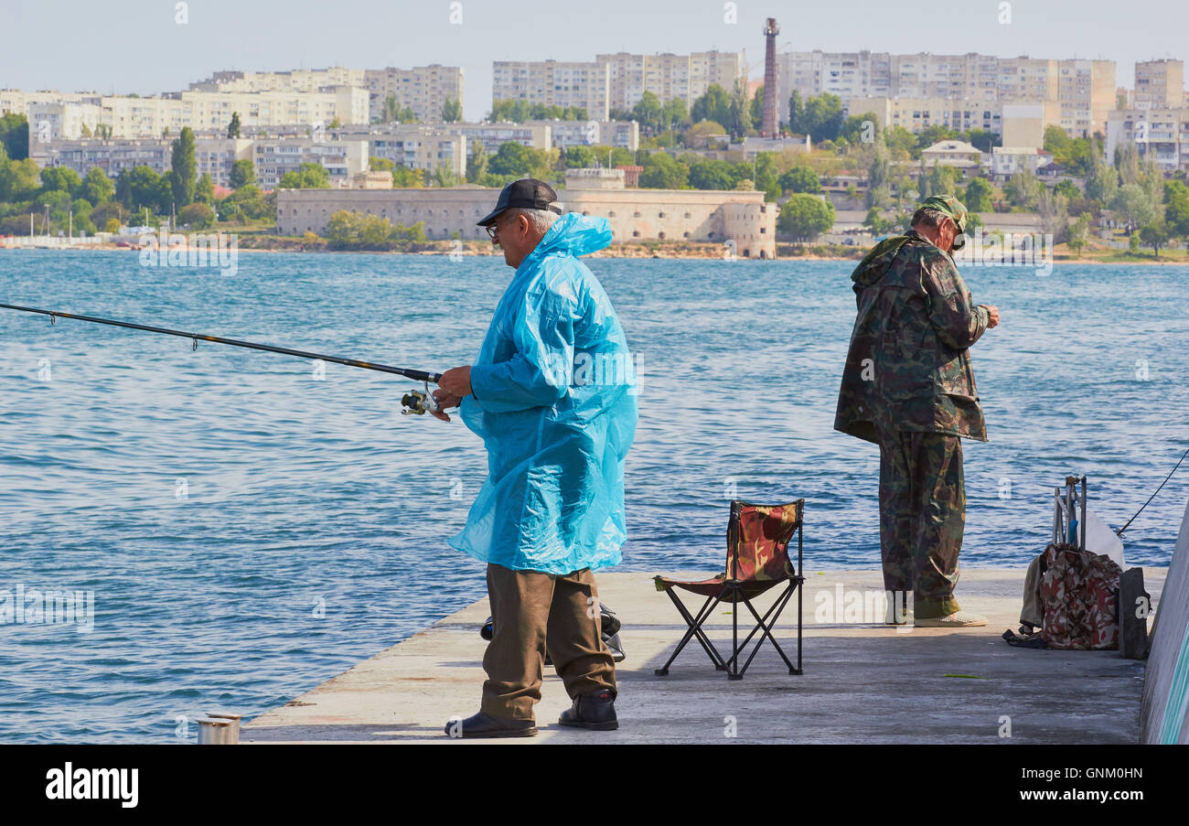 Anglers Bay of Sevastopol Crimea Stock Photo