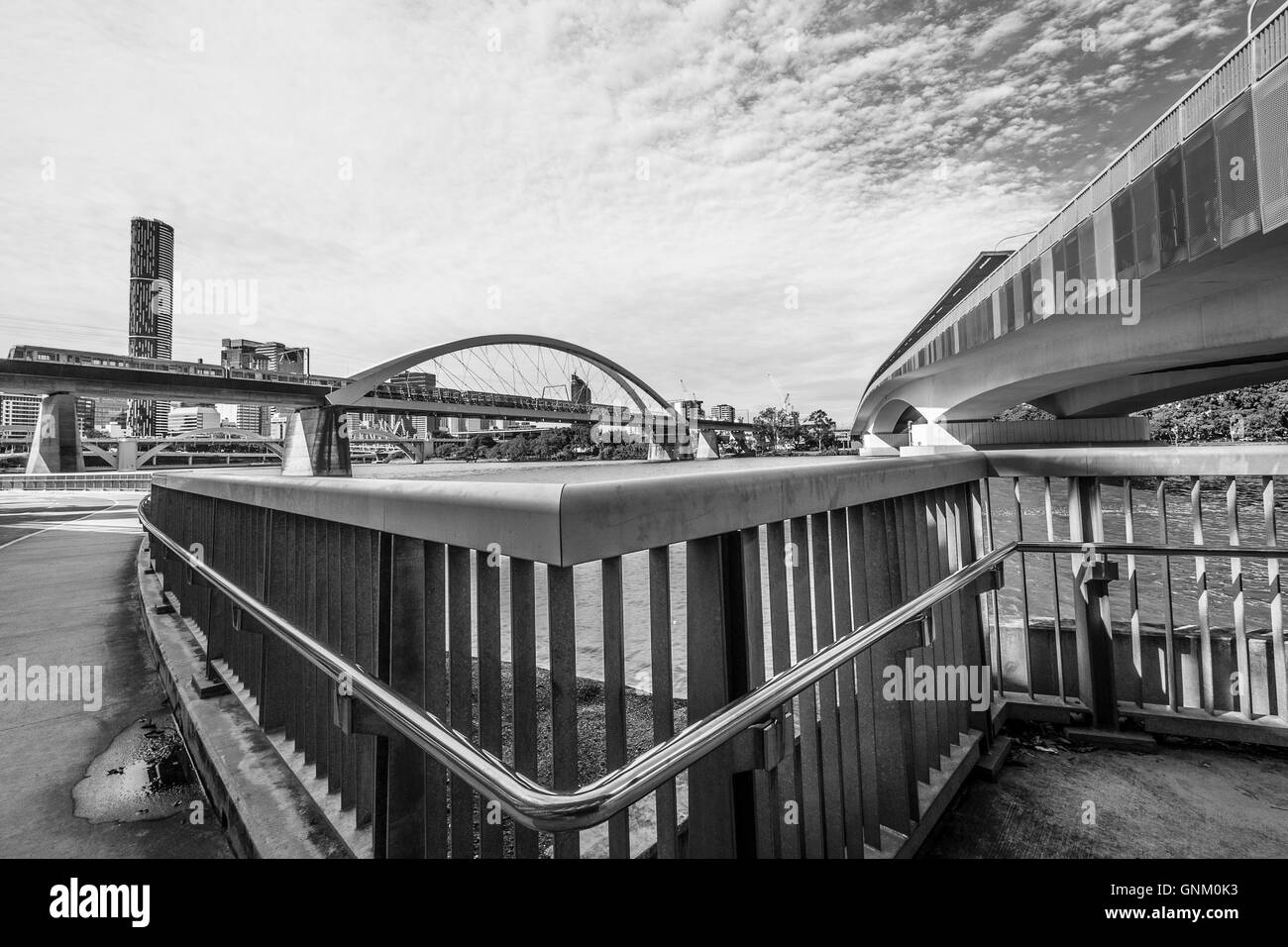 Victoria Bridge and downtown Brisbane Stock Photo