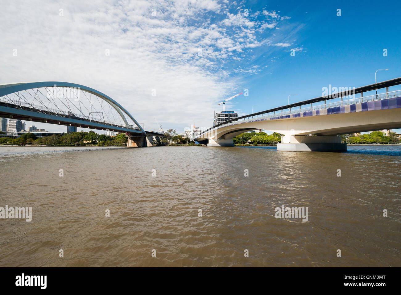Victoria Bridge and downtown Brisbane Stock Photo
