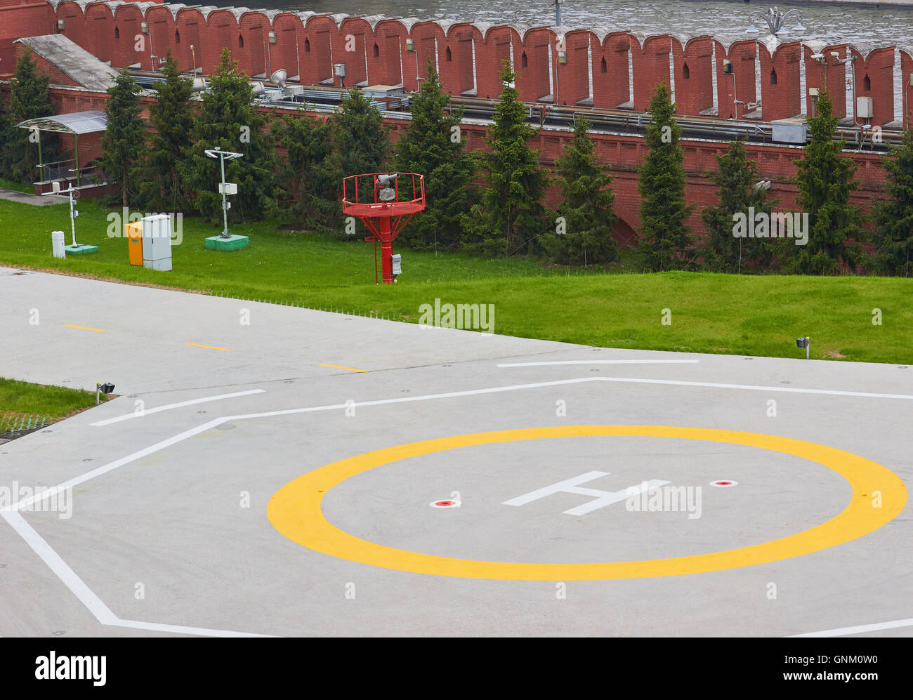 Helicopter landing pad Kremlin Moscow Russia Stock Photo
