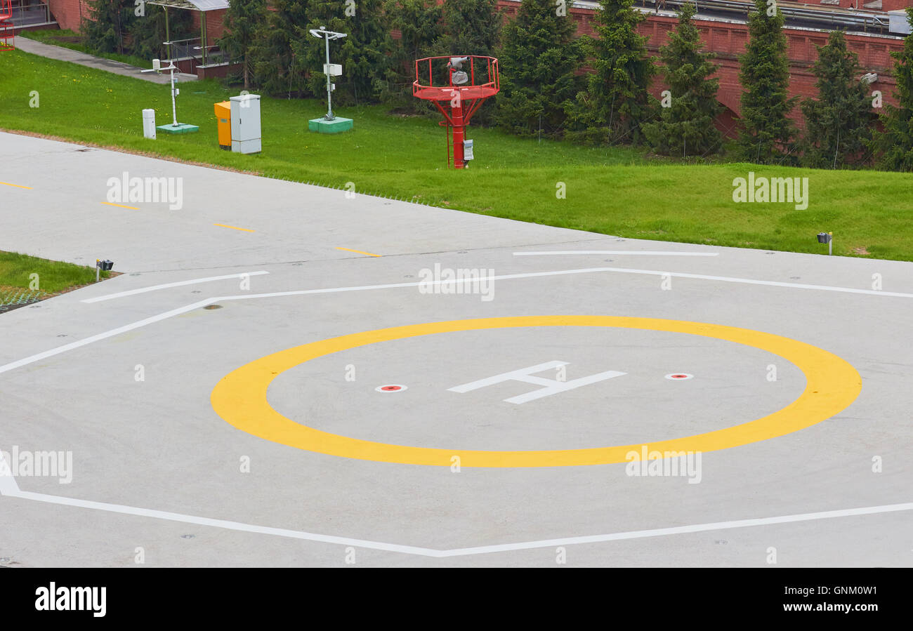 Helicopter landing pad Kremlin Moscow Russia Stock Photo