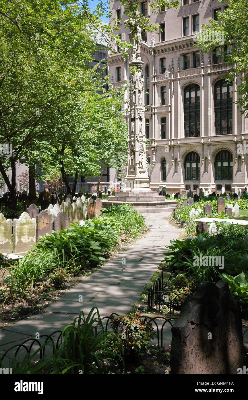 Lower Manhattan New York City Trinity Church Stock Photo