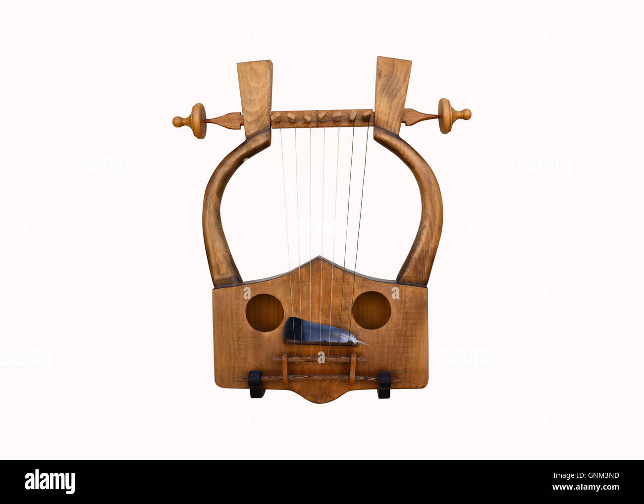 Greek musical instrument lyra isolated over white Stock Photo
