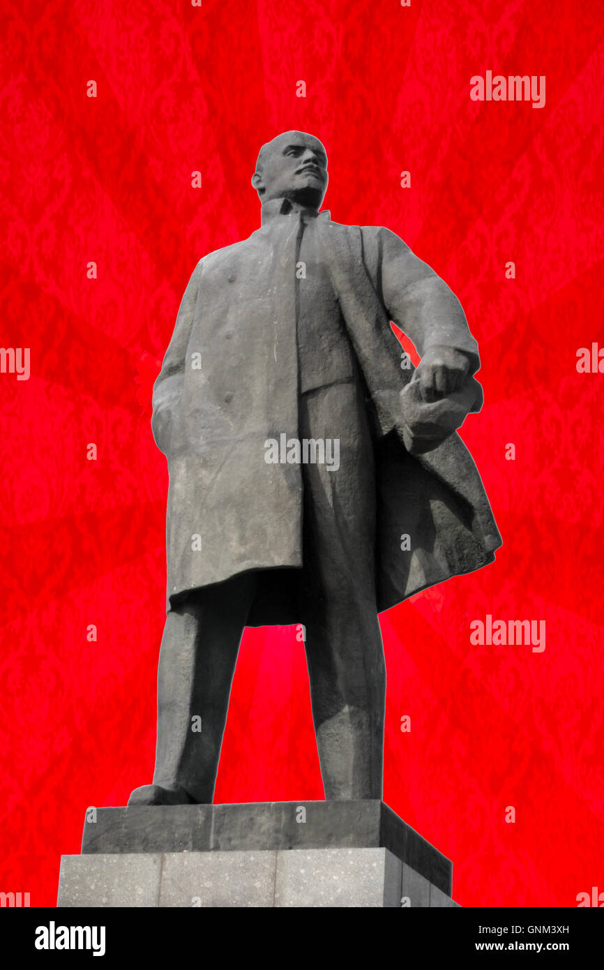 Monument to Vladimir Lenin - leader of the Russian revolution. Stock Photo