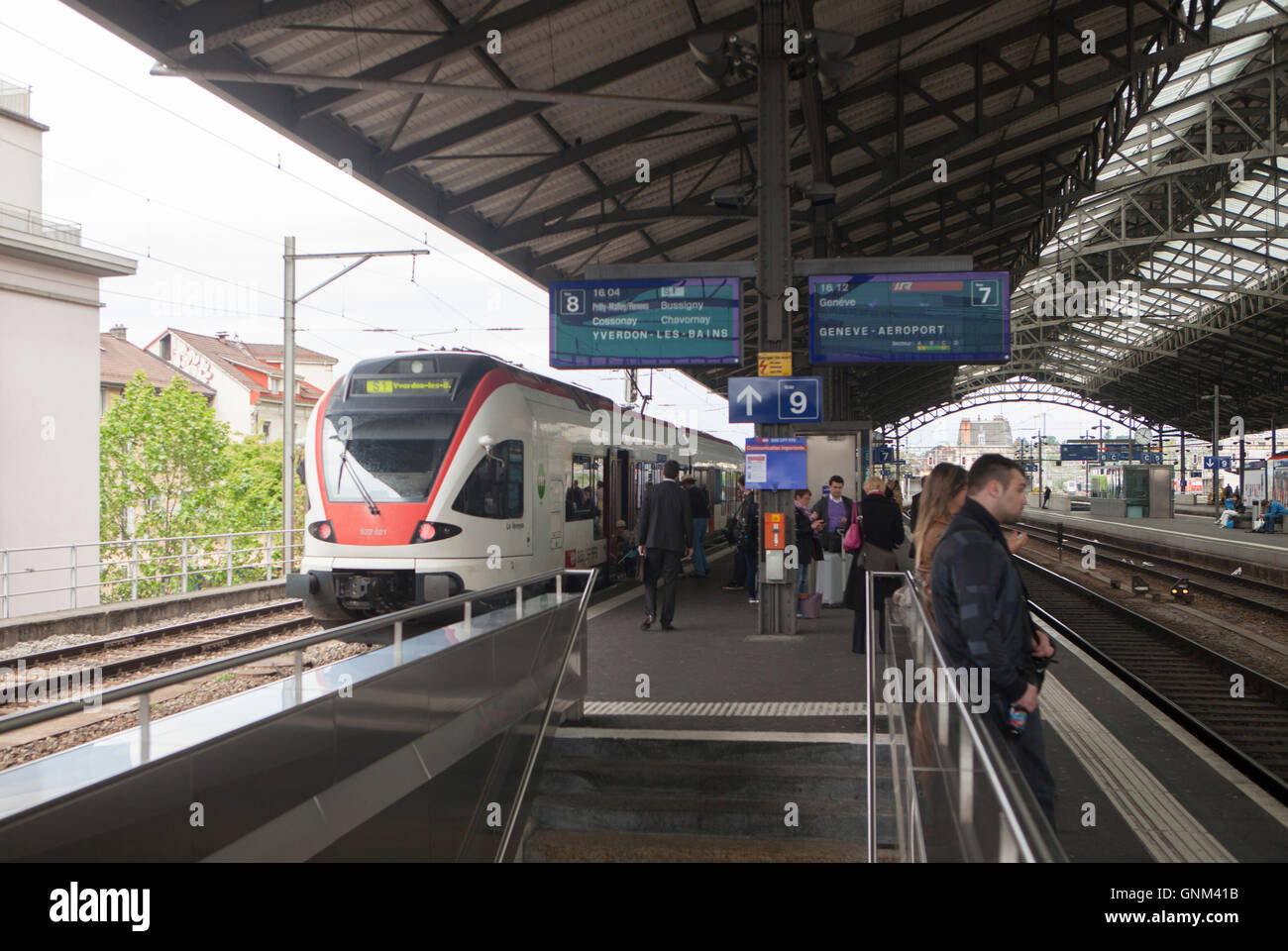 Train station in Lausanne in Switzerland Stock Photo Alamy