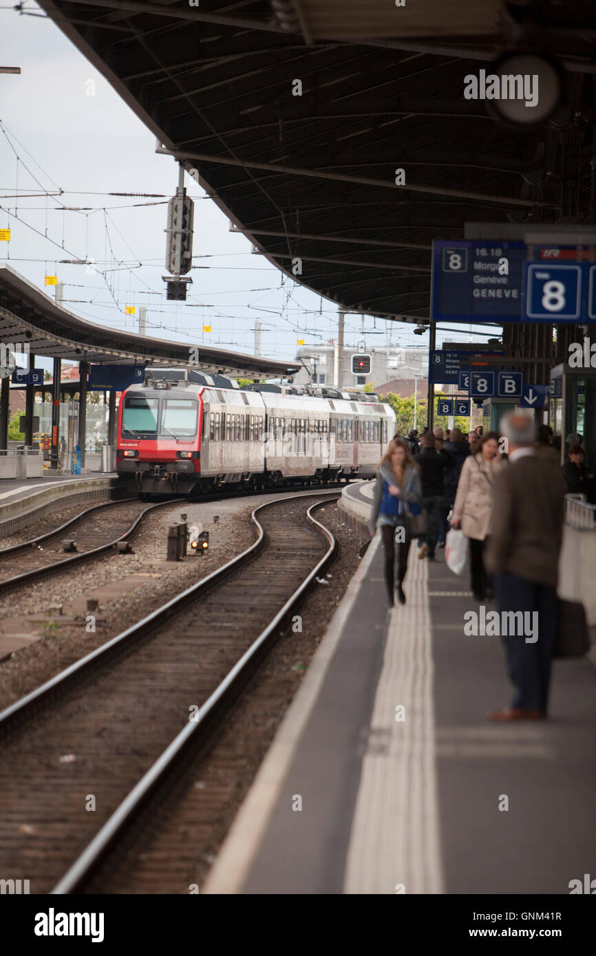 Train station in Lausanne in Switzerland Stock Photo Alamy