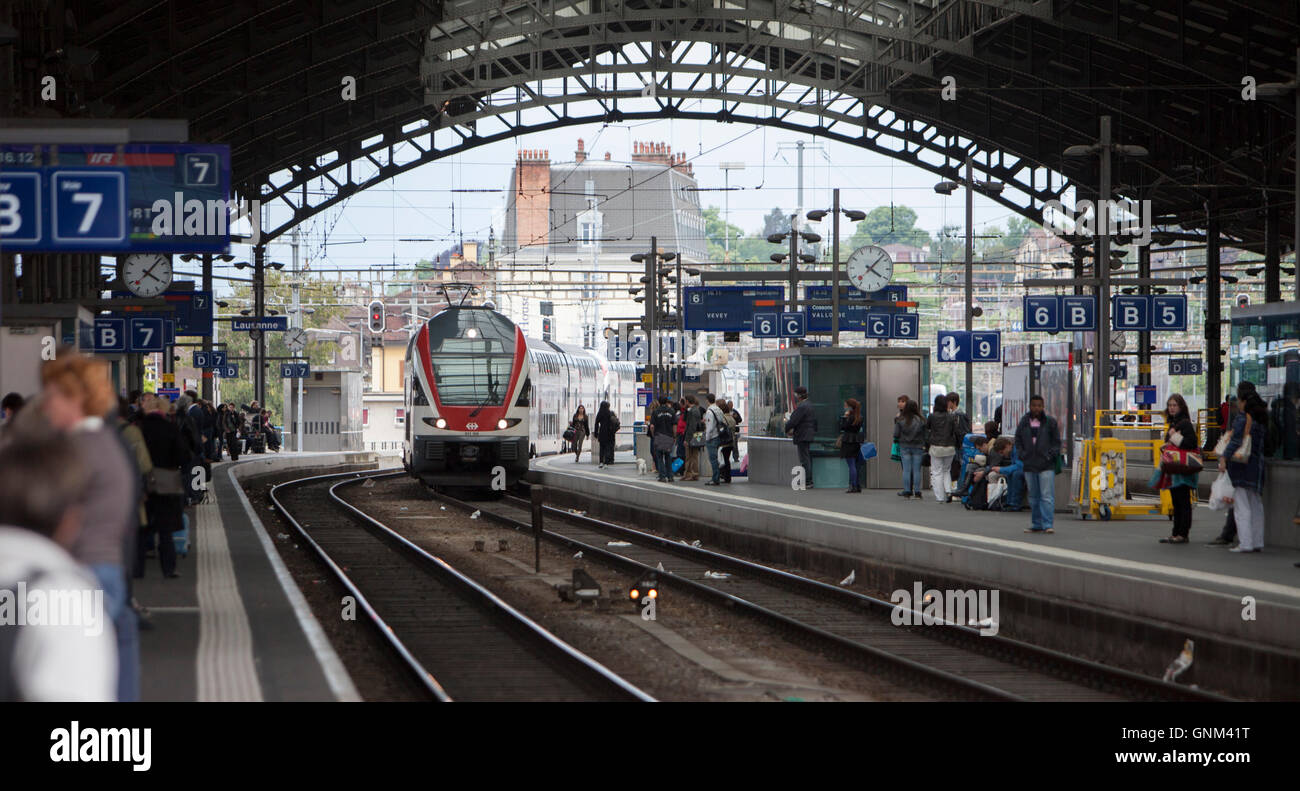 Train station in Lausanne in Switzerland Stock Photo Alamy