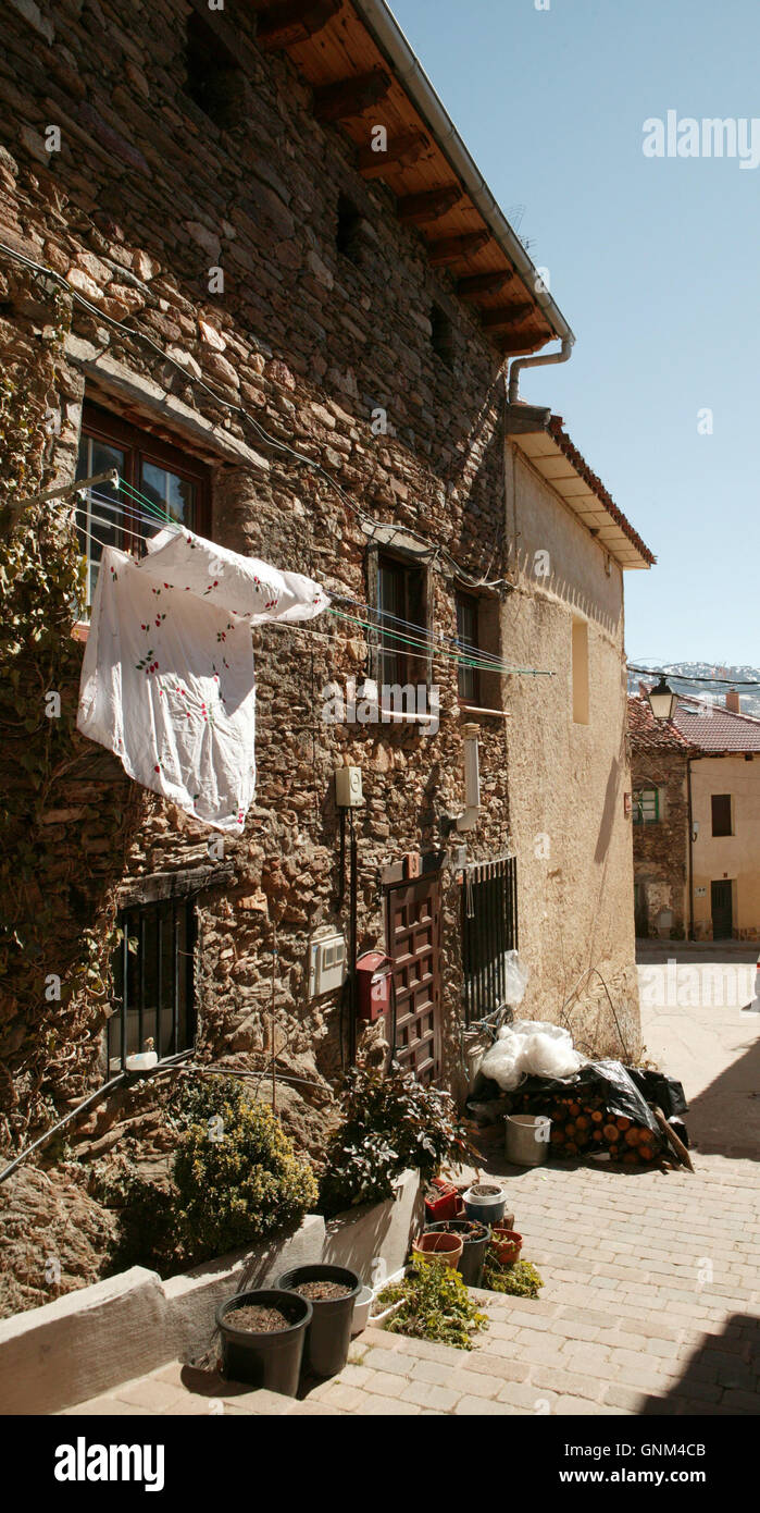 scenes from the town of Montejo de la Sierra in Madrid Stock Photo
