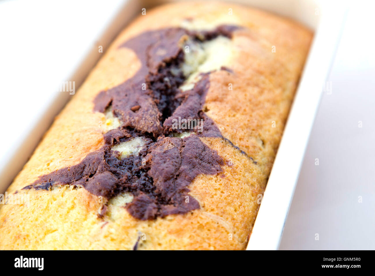 Homemade Chocolate Marble pound Cake Stock Photo