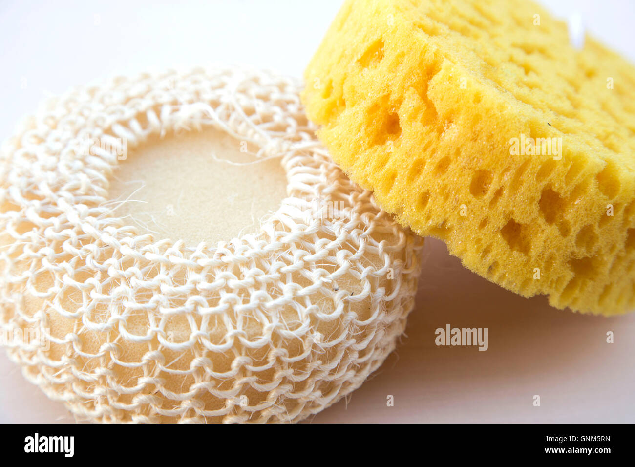 Synthetic bath sponge spa massage Stock Photo Alamy