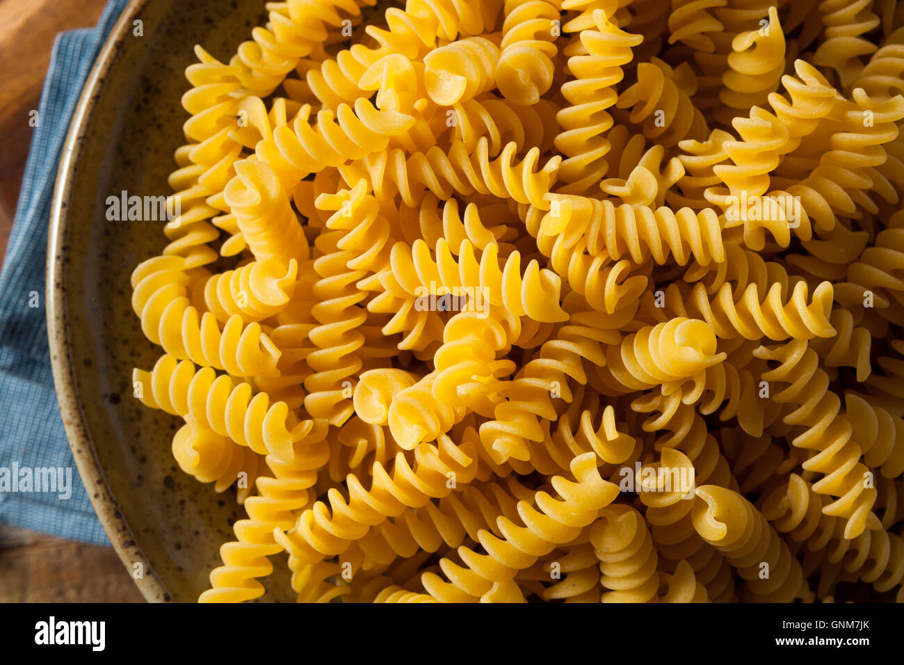Raw Dry Organic Fusilli Pasta Ready for Cooking Stock Photo Alamy