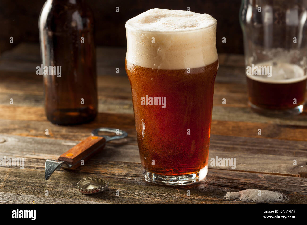 Refreshing Brown Ale Beer Ready to Drink Stock Photo Alamy