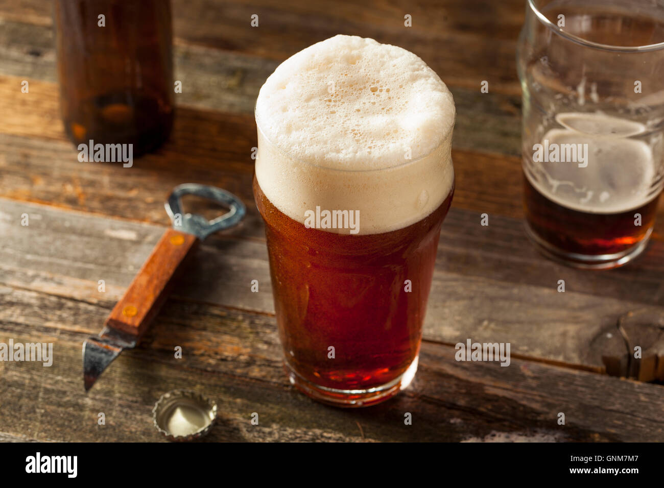 Refreshing Brown Ale Beer Ready to Drink Stock Photo Alamy