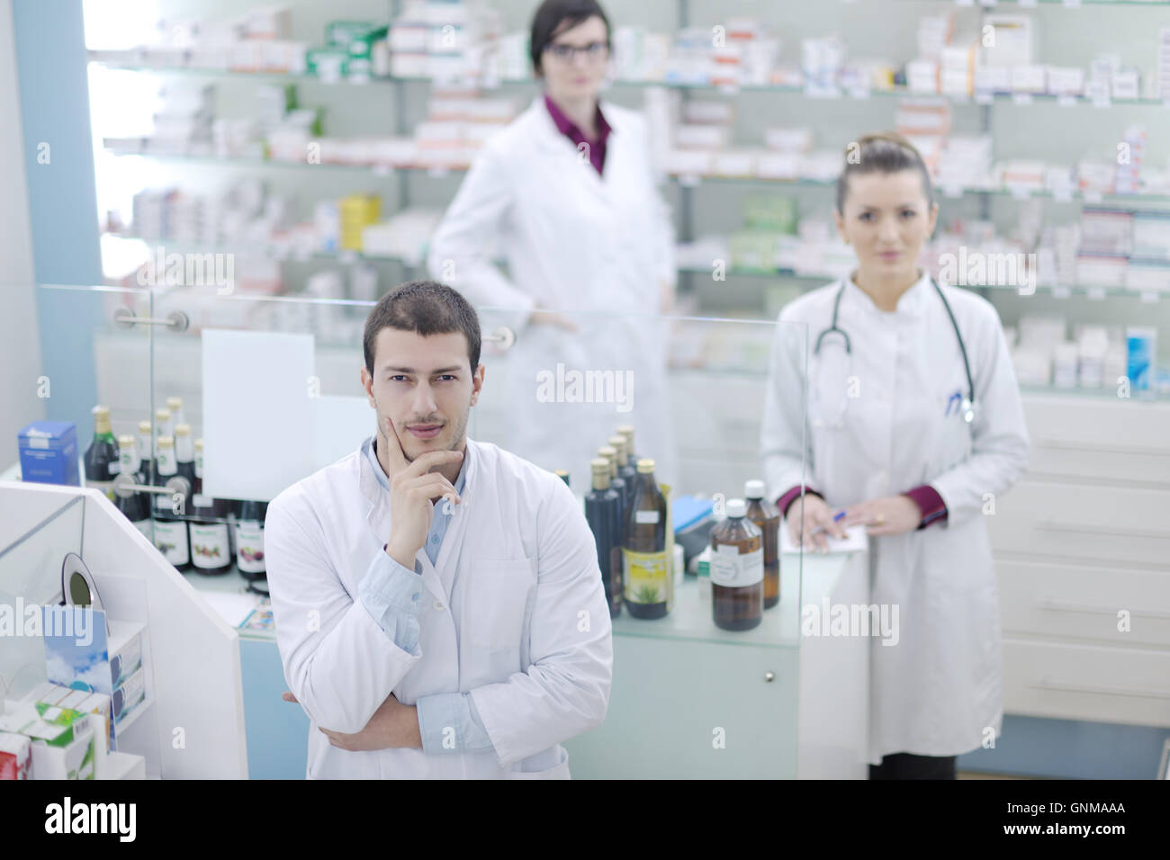 pharmacy drugstore people team Stock Photo - Alamy