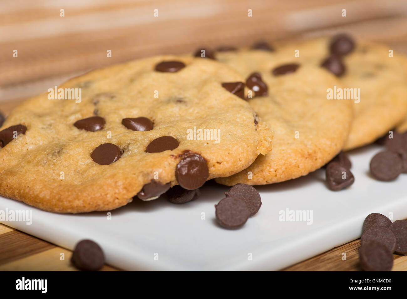 Vegan Chocolate Chips Cookies Stock Photo