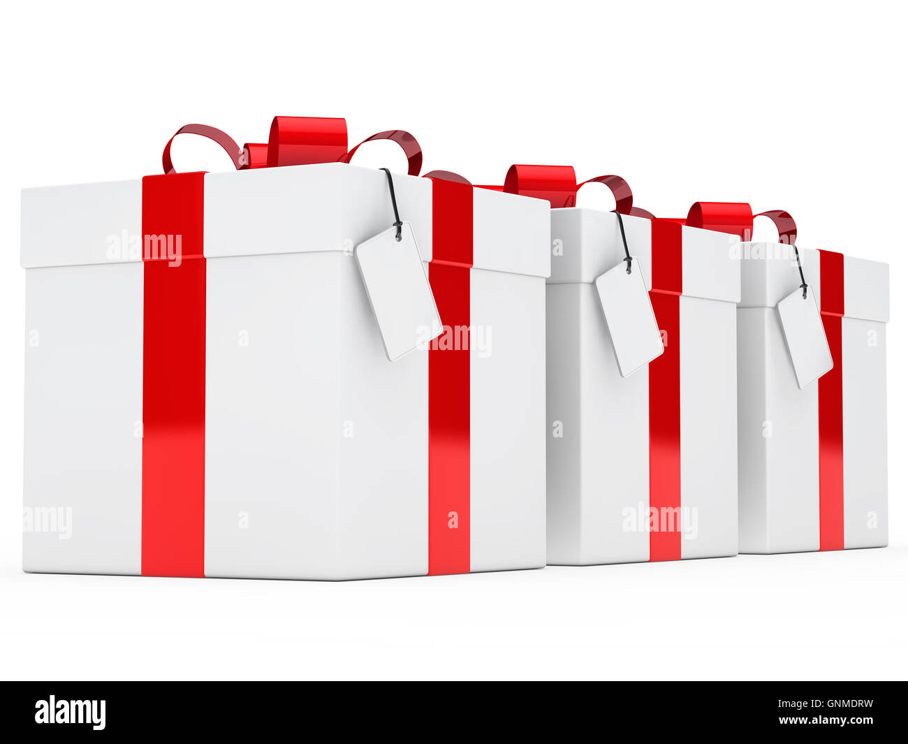 gift boxes red ribbon Stock Photo - Alamy