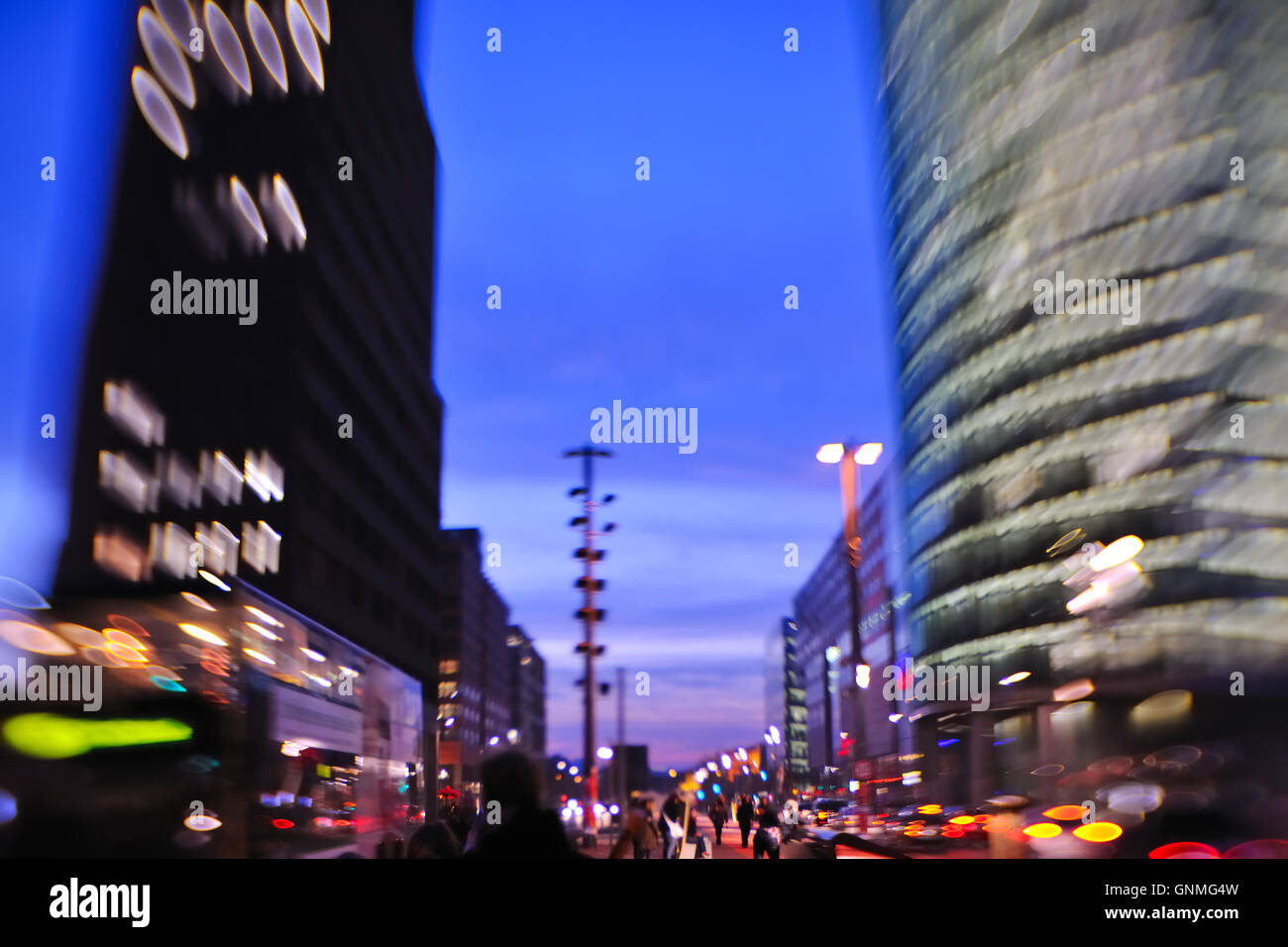 City night with cars motion blurred light in busy street Stock Photo ...