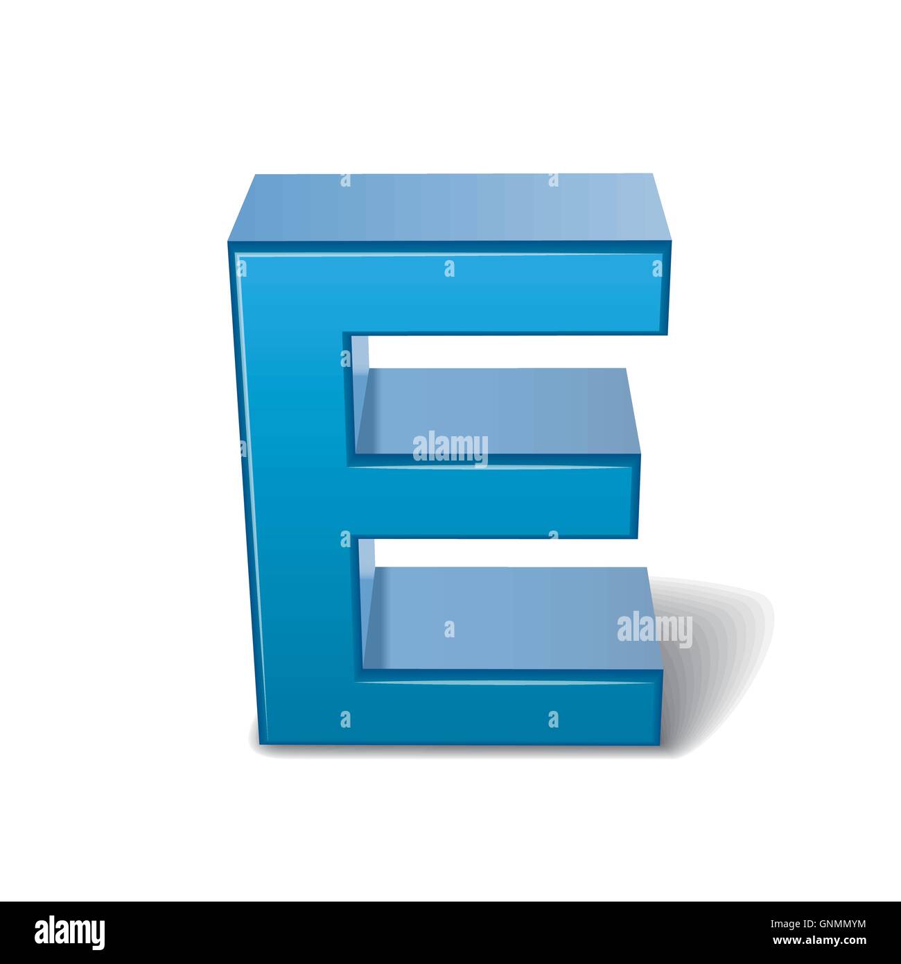 3D image blue letter E isolated on white background Stock Vector Image ...