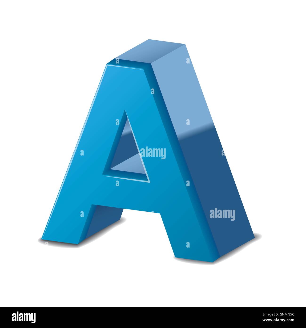 3D image blue letter A isolated on white background Stock Vector Image ...