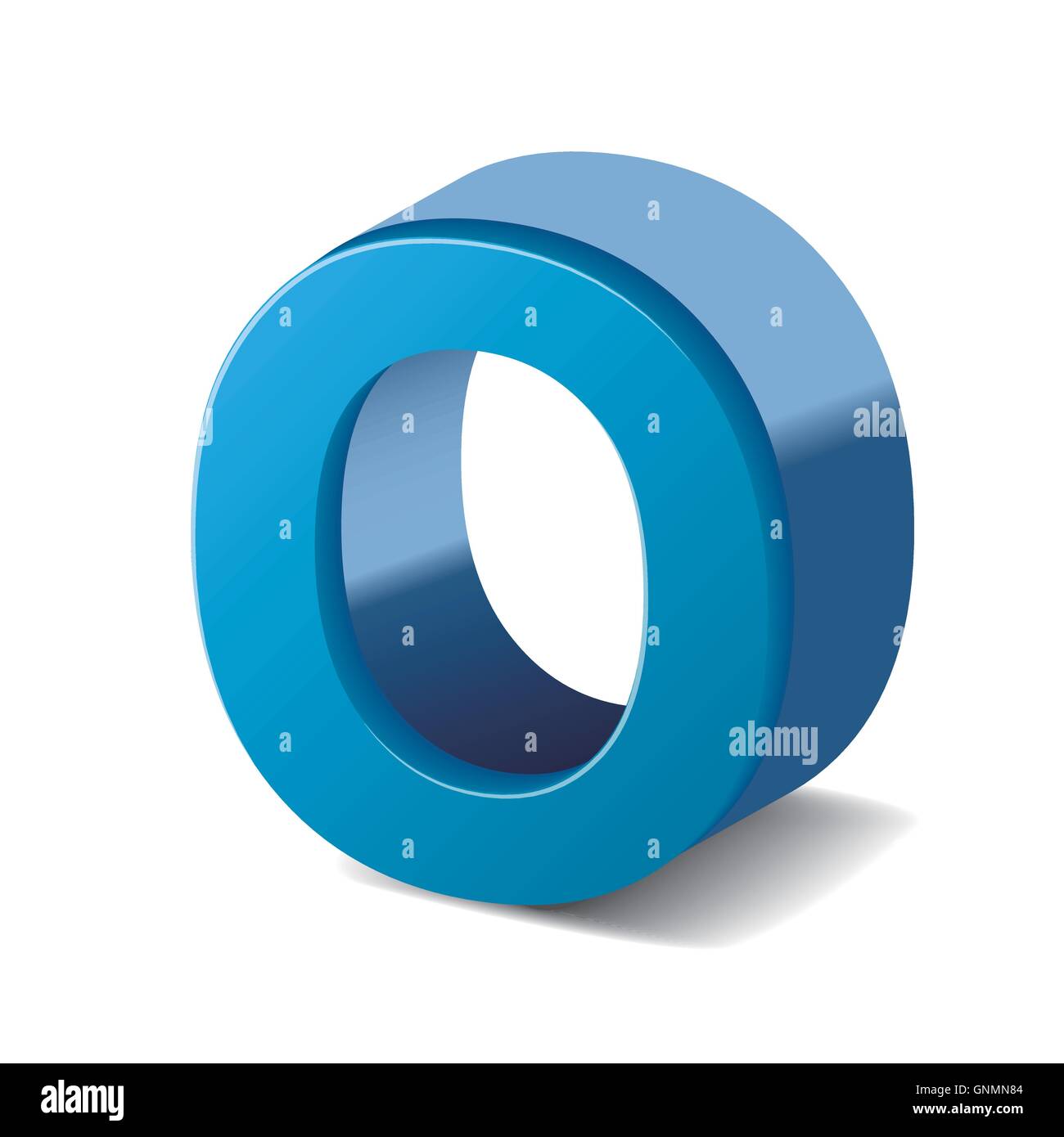 3D image blue letter O isolated on white background Stock Vector Image ...