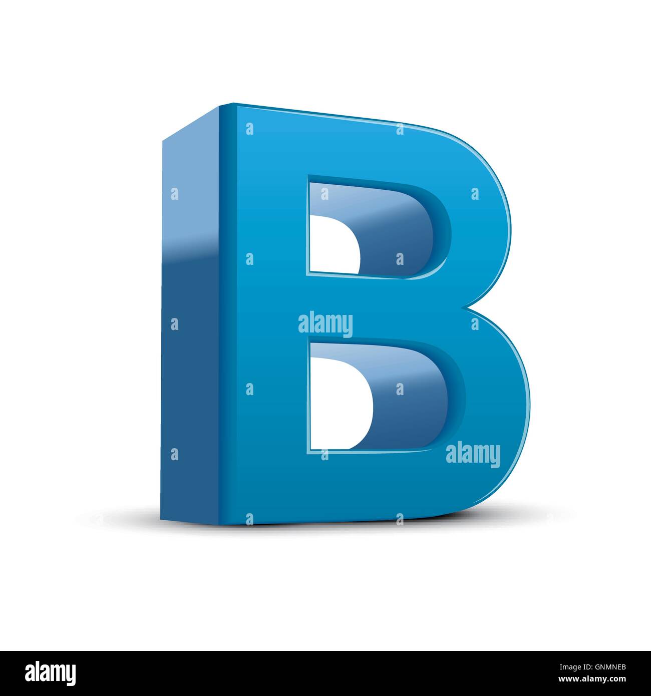 3D image blue letter B isolated on white background Stock Vector Image ...